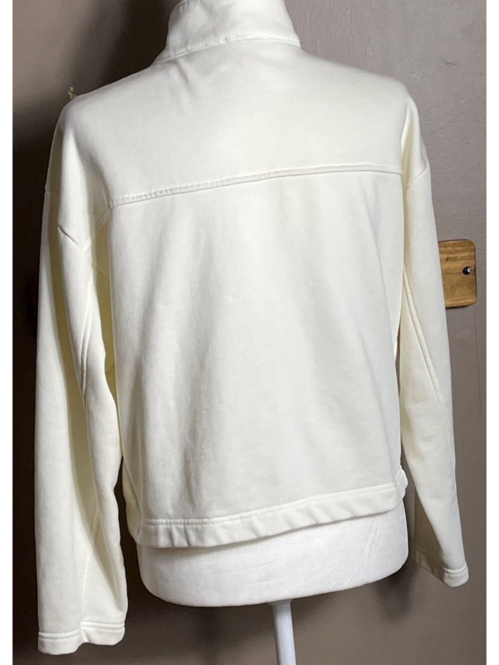 Johnny Was Calme Jacket Funnel Neck Ivory Elevated Athleisure Lux Preppy Women M - Picture 3 of 10